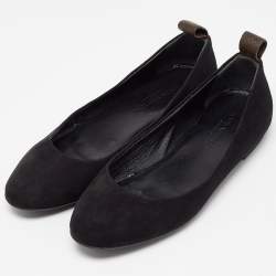 Louis Vuitton Black Suede Revival Ballet Flats Size 36