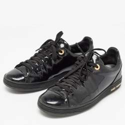 Louis Vuitton Black Patent Frontrow  Sneakers Size 35