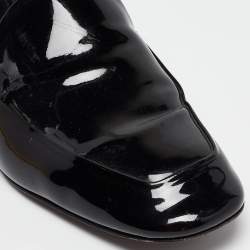 Louis Vuitton Black Patent Leather Studded Smoking Slipper Size 36.5