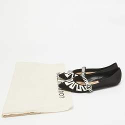 Louis Vuitton Black Satin Buckle Ballet Flats Size 37