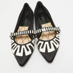 Louis Vuitton Black Satin Buckle Ballet Flats Size 37