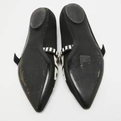 Louis Vuitton Black Satin Buckle Ballet Flats Size 37