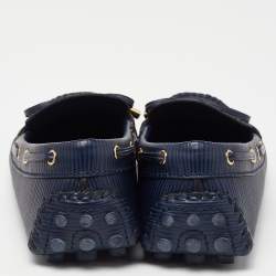 مملوكة مسبقًا Louis Vuitton Blue Epi Leather Bow Gloria Slip On Loafers Size 38