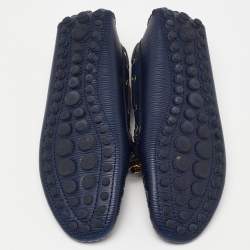 مملوكة مسبقًا Louis Vuitton Blue Epi Leather Bow Gloria Slip On Loafers Size 38