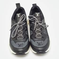 Louis Vuitton Black Monogram Mesh and Leather Aftergame Low Top Sneakers Size 36.5