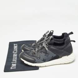 Louis Vuitton Black Monogram Mesh and Leather Aftergame Low Top Sneakers Size 36.5