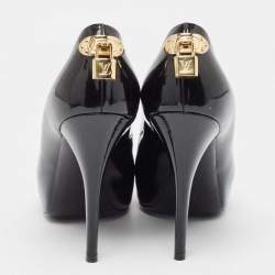 Pre Owned Louis Vuitton Black Patent Lock It Pumps Size 39.5