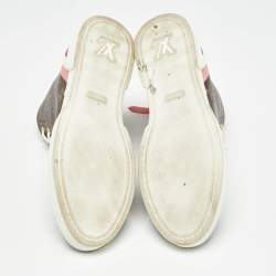 Louis Vuitton Brown Monogram Canvas and Leather High Top Sneakers Size 37