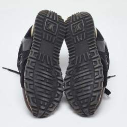 Louis Vuitton Brown/Black Mesh and Monogram Canvas Run Away Low Top Sneakers Size 36