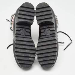 مملوكة مسبقًا Louis Vuitton Brown/Black Suede Laureate Combat Boots Size  36