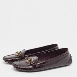 مملوكة مسبقًا Louis Vuitton Burgundy Patent Leather Dauphine Loafers Size 42