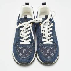 Louis Vuitton Navy Blue Monogram Denim and Leather Run Away Sneakers Size 37