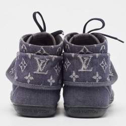 Pre Owned Louis Vuitton Navy Blue Monogram Denim Brea High Top Sneakers Size 40