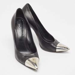 Louis Vuitton Black Leather Pointed Toe Pumps Size 38