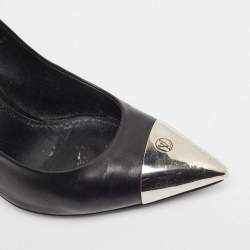 Louis Vuitton Black Leather Pointed Toe Pumps Size 38