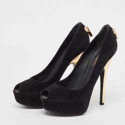 Louis Vuitton Black Suede Oh Really! Pumps Size 36