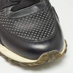 Louis Vuitton Black Leather and Suede Run Away Sneakers Size 36.5