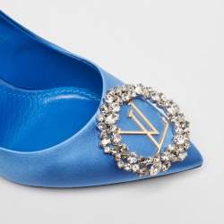 Louis Vuitton Blue Satin Madeleine Pumps Size 37