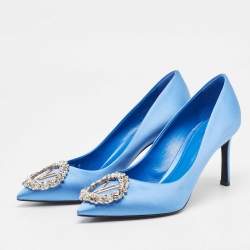 Louis Vuitton Blue Satin Madeleine Pumps Size 37