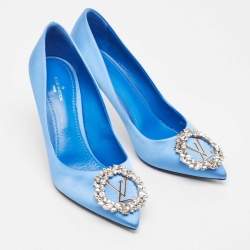 Louis Vuitton Blue Satin Madeleine Pumps Size 37