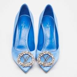 Louis Vuitton Blue Satin Madeleine Pumps Size 37