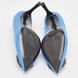 Louis Vuitton Blue Satin Madeleine Pumps Size 37