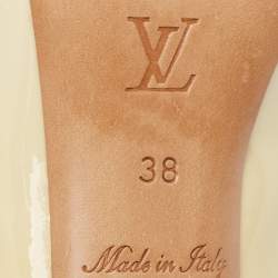 Louis Vuitton Cream Patent Leather Damier Azur Damia Pumps Size 38