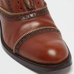 Louis Vuitton Brown Brogue Leather Lace Up Oxfords Size 37