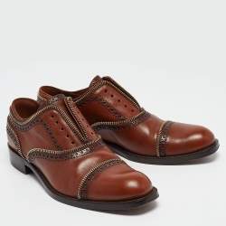 Louis Vuitton Brown Brogue Leather Lace Up Oxfords Size 37