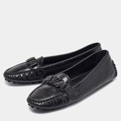 Louis Vuitton Black Patent  Oxford Loafers Size 36.5