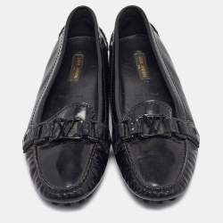 Louis Vuitton Black Patent  Oxford Loafers Size 36.5