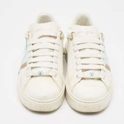 Louis Vuitton White Leather Time Out Sneakers Size 38