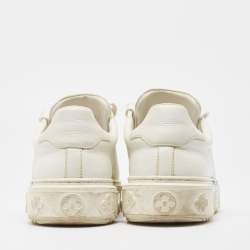 Louis Vuitton White Leather Time Out Sneakers Size 38