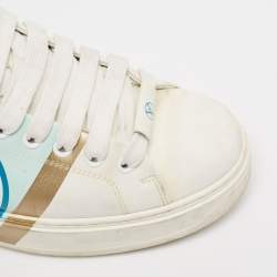 Louis Vuitton White Leather Time Out Sneakers Size 38