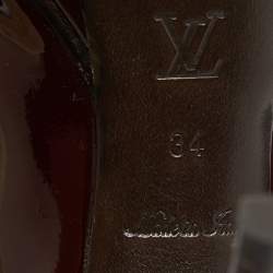 مملوكة مسبقًا Louis Vuitton Burgundy Patent Leather Eyeline Peep Toe Pumps Size 34