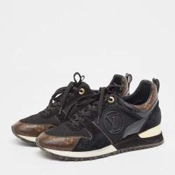 Louis Vuitton Brown/Black Monogram Coated Canvas and Mesh Run Away Low Top Sneakers Size 39