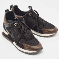 Louis Vuitton Brown/Black Monogram Coated Canvas and Mesh Run Away Low Top Sneakers Size 39