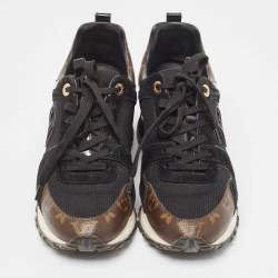 Louis Vuitton Brown/Black Monogram Coated Canvas and Mesh Run Away Low Top Sneakers Size 39