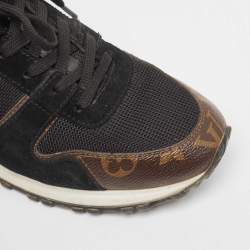 Louis Vuitton Brown/Black Monogram Coated Canvas and Mesh Run Away Low Top Sneakers Size 39