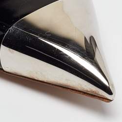 Louis Vuitton Black/Beige Patent Mary Jane Pumps Size 39.5