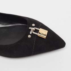 Louis Vuitton Black Suede Pointed Toe Ballet Flats Size 38.5 