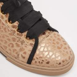 Louis Vuitton Metallic Embossed Leather Punchy Sneakers Size 39