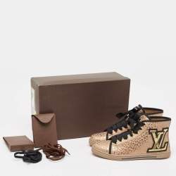 Louis Vuitton Metallic Embossed Leather Punchy Sneakers Size 39