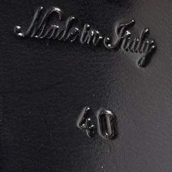 Pre Owned Louis Vuitton Brown/Black Leather and Monogram Coated Canvas Star Trail Block Heel Ankle Boots Size 40