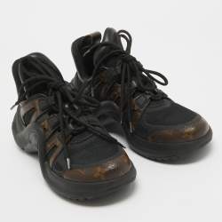 Louis Vuitton Brown/Black Monogram Coated Canvas Archlight Low Top Sneakers 38