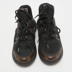 Louis Vuitton Brown/Black Monogram Coated Canvas Archlight Low Top Sneakers 38