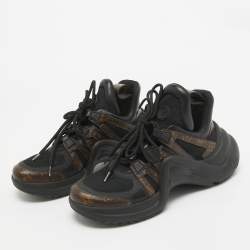 Louis Vuitton Brown/Black Monogram Coated Canvas Archlight Low Top Sneakers 38