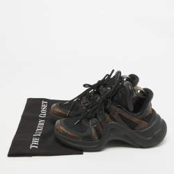 Louis Vuitton Brown/Black Monogram Coated Canvas Archlight Low Top Sneakers 38