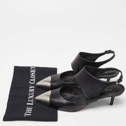 مملوكة مسبقًا Louis Vuitton Black Leather Slingback Pumps Size 39