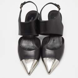 مملوكة مسبقًا Louis Vuitton Black Leather Slingback Pumps Size 39